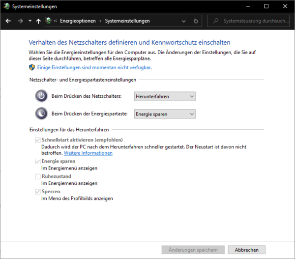Schnellstartoption, Windows 10