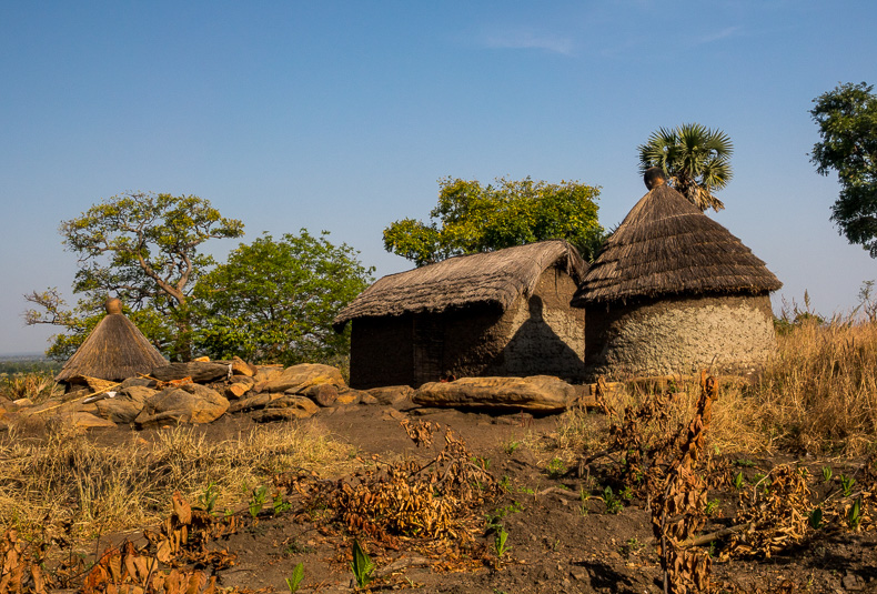 Runde Lehmhäuser in Afrika