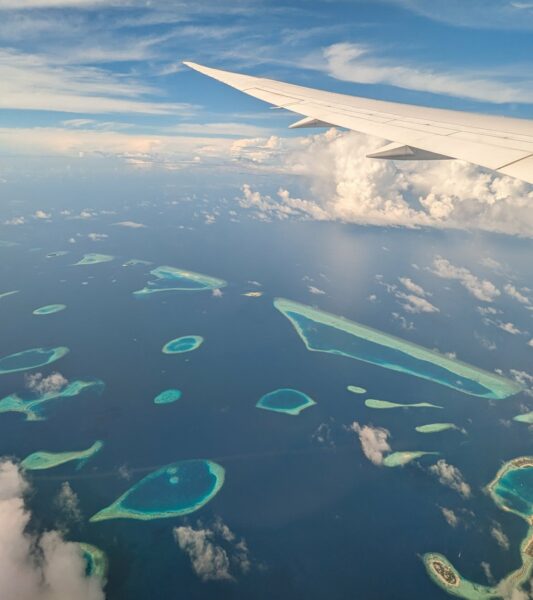 Die Malediven vom Flugzeug aus gesehen