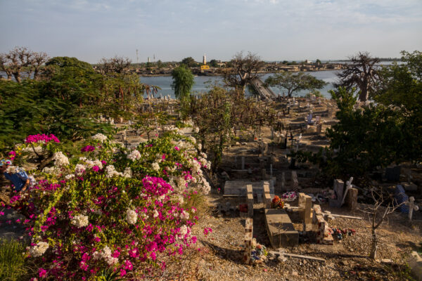 Blick vom Friedhof auf die Île de Fadiouth